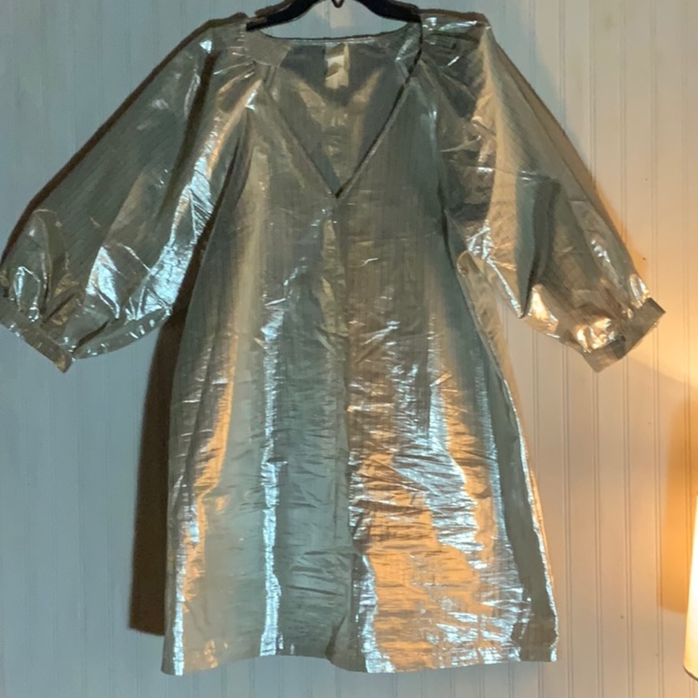 Ladies H&M metallic v-neck dress.